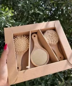 ست شانه برس چوبی سه تیکه چیکو - تصویر 2