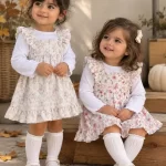 پیراهن دوتیکه دامنی گلدار