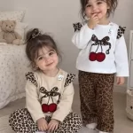 بلوز شلوار کبریتی گیلاس پلنگی